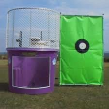 Purple and green Dunk Tank with target